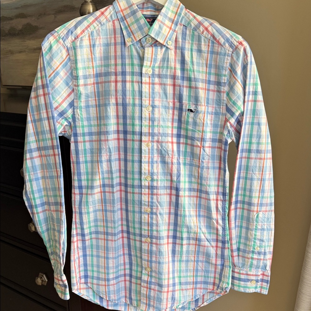 Vineyard Vines Men's Pastel Plaid Button Down Shirt Size XS